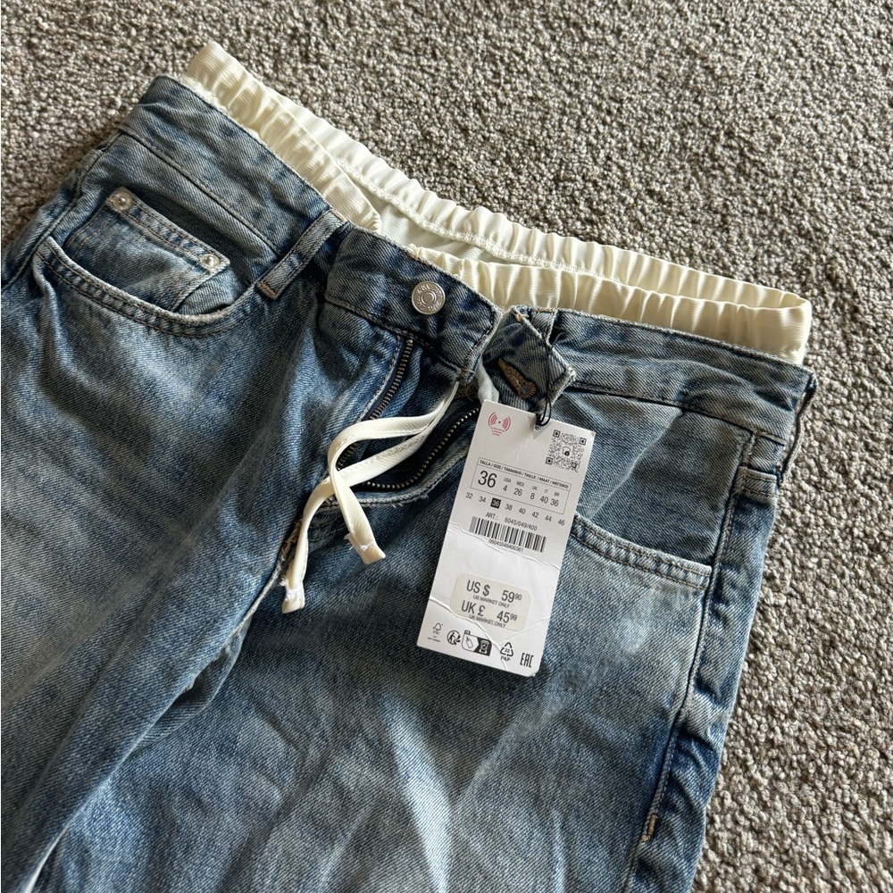 TRF MIXED MID WAIST WIDE Leg Jeans